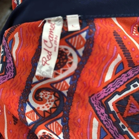 Red Camel Large boho gypsy orange/blue kimono - Picture 5 of 5